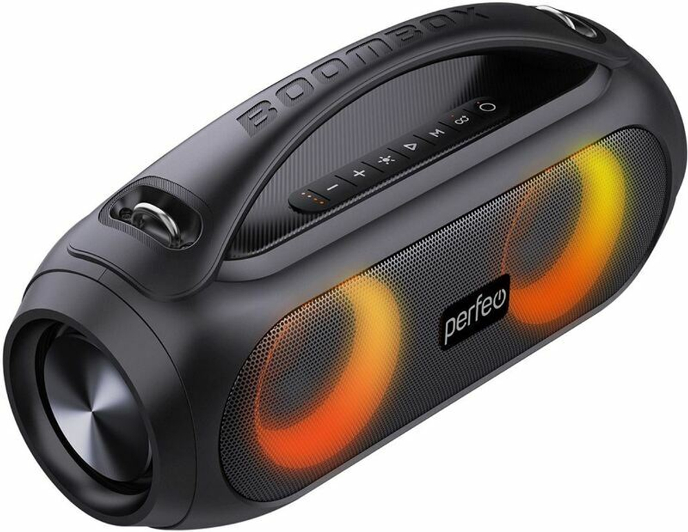 Perfeo Bluetooth-колонка "FUSION" LED, FM, TWS, MP3 USB, AUX, 25Вт, черная