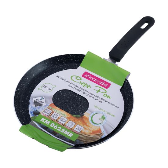 Сковорода блинная 26 см. из алюминия Kamille КM-0623MR (индукция) с мраморным покрытием