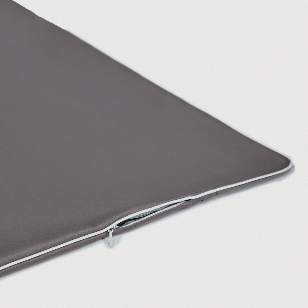 Постельное белье 2 спальное евро Сlaire&Caroll Lune темно-серое с белым кантом