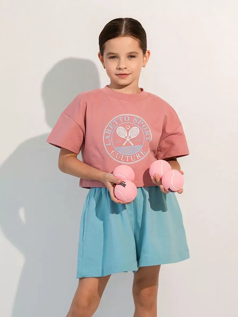 Костюм для девочки, футболка и шорты