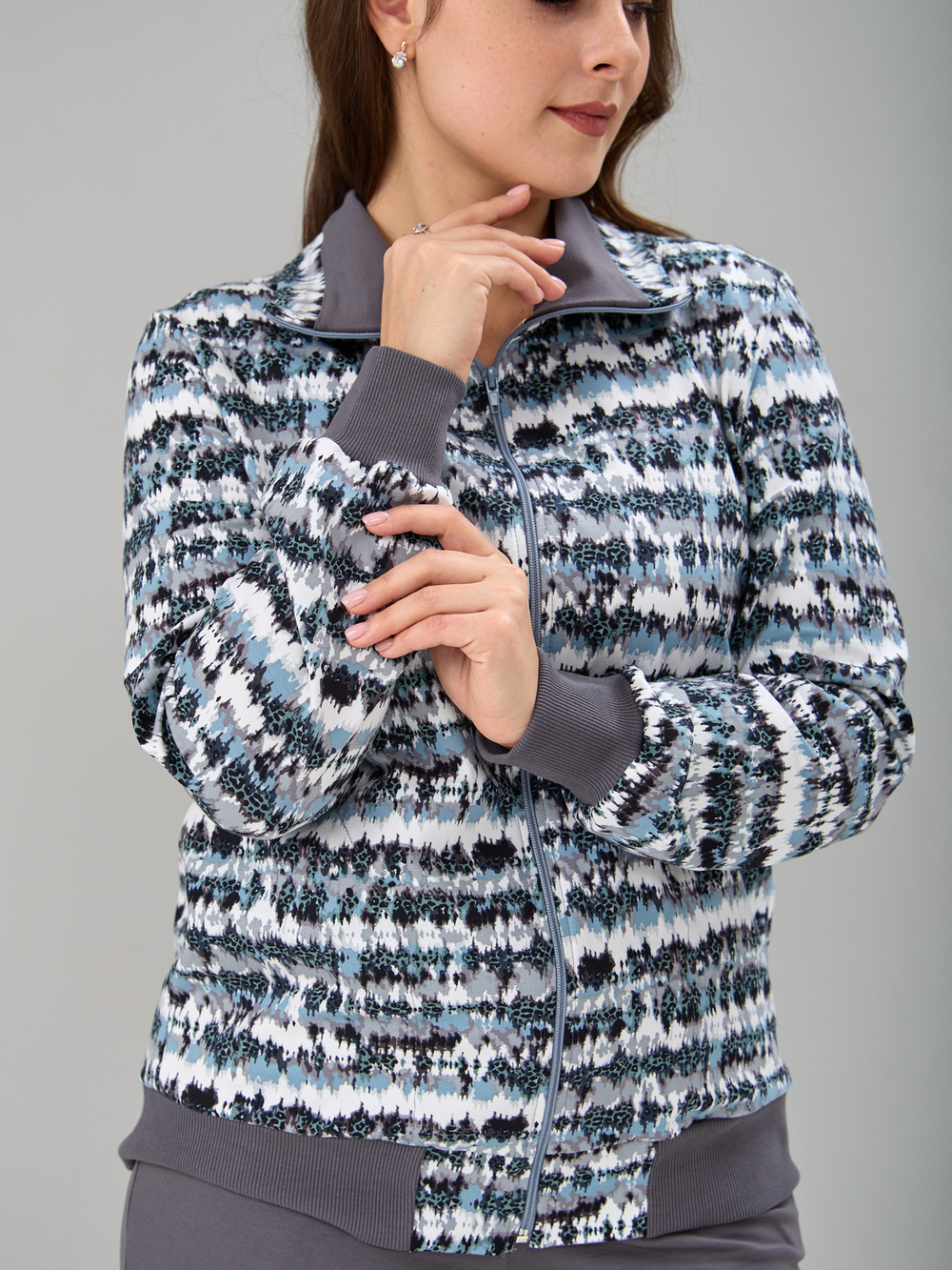 Костюм с брюками КБ-184/серый-акварель