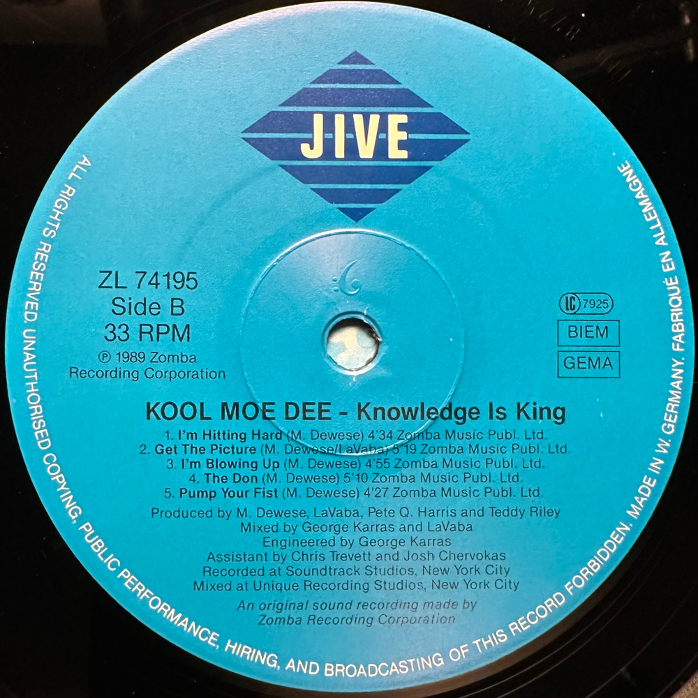 Kool Moe Dee - Knowledge Is King (Германия 1989г.)