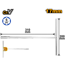 Торцевой ключ 17 мм с Т-образной ручкой INDUSTRIAL