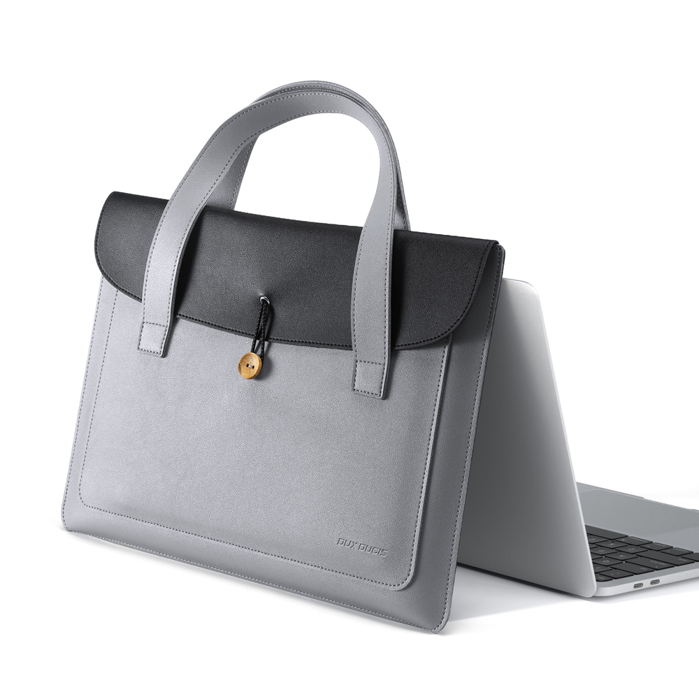 Ручная сумка из искусственной кожи черного цвета для ноутбука или планшета до 16 дюймов, серия AURA Series Handbag от Dux Ducis