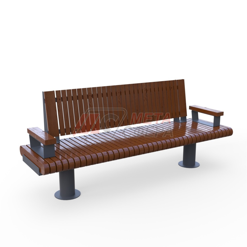 Скамейка Rail Road 01 с подлокотниками