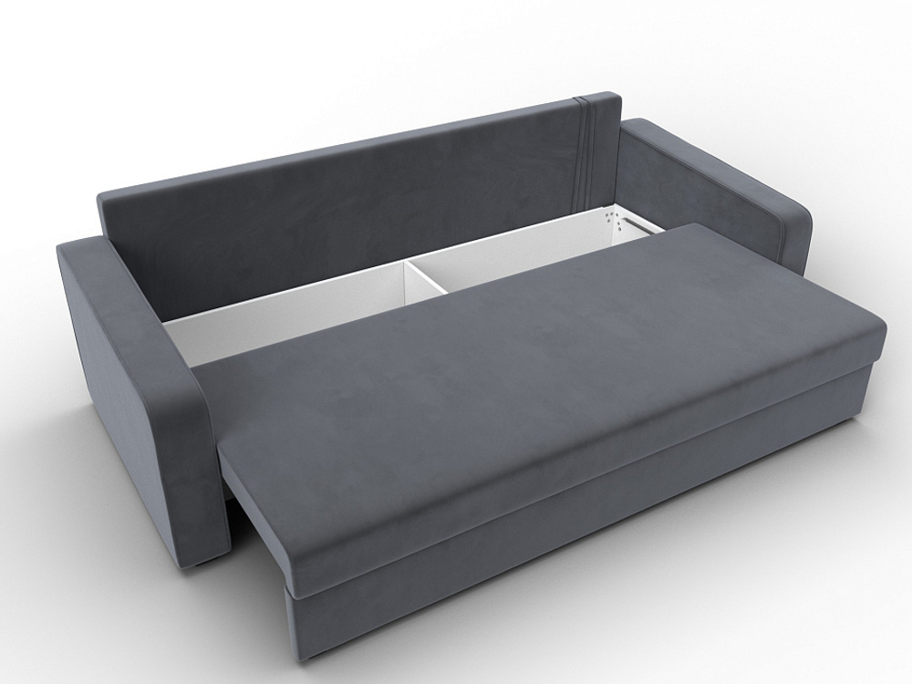 Диван прямой Лига-009 ВЕЛЮР Серый