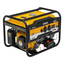 Генератор бензиновый DENZEL PS-33E, 3.3 кВт мощность и 212 см3 объем двигателя, 15 л объем топливного бака, ручной и электростартер, блок AVR, 2 розетки и выход 12 В/USB 5 В, 94537