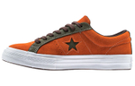 Converse one star Carnival Stitching Flip-fur Low Panel Shoes Male and Female Orange