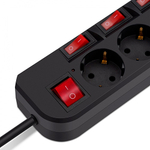 BURO Сетевой фильтр 5 розеток (500SH-5-SW-B) 5м, черный коробка {1159730}