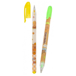 Ручка гелевая, Basir, цветные чернила, серия "Капибара", с блёстками, 12 шт