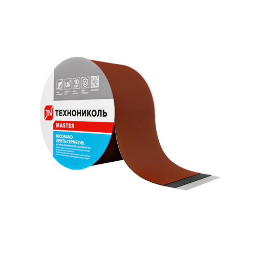 Лента-герметик самоклеящаяся Технониколь Nicoband, битумно-полимерная, 10 м x 15 см, коричневая