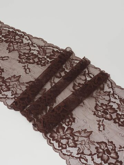 Эластичное кружево шоколад ширина 23 см
