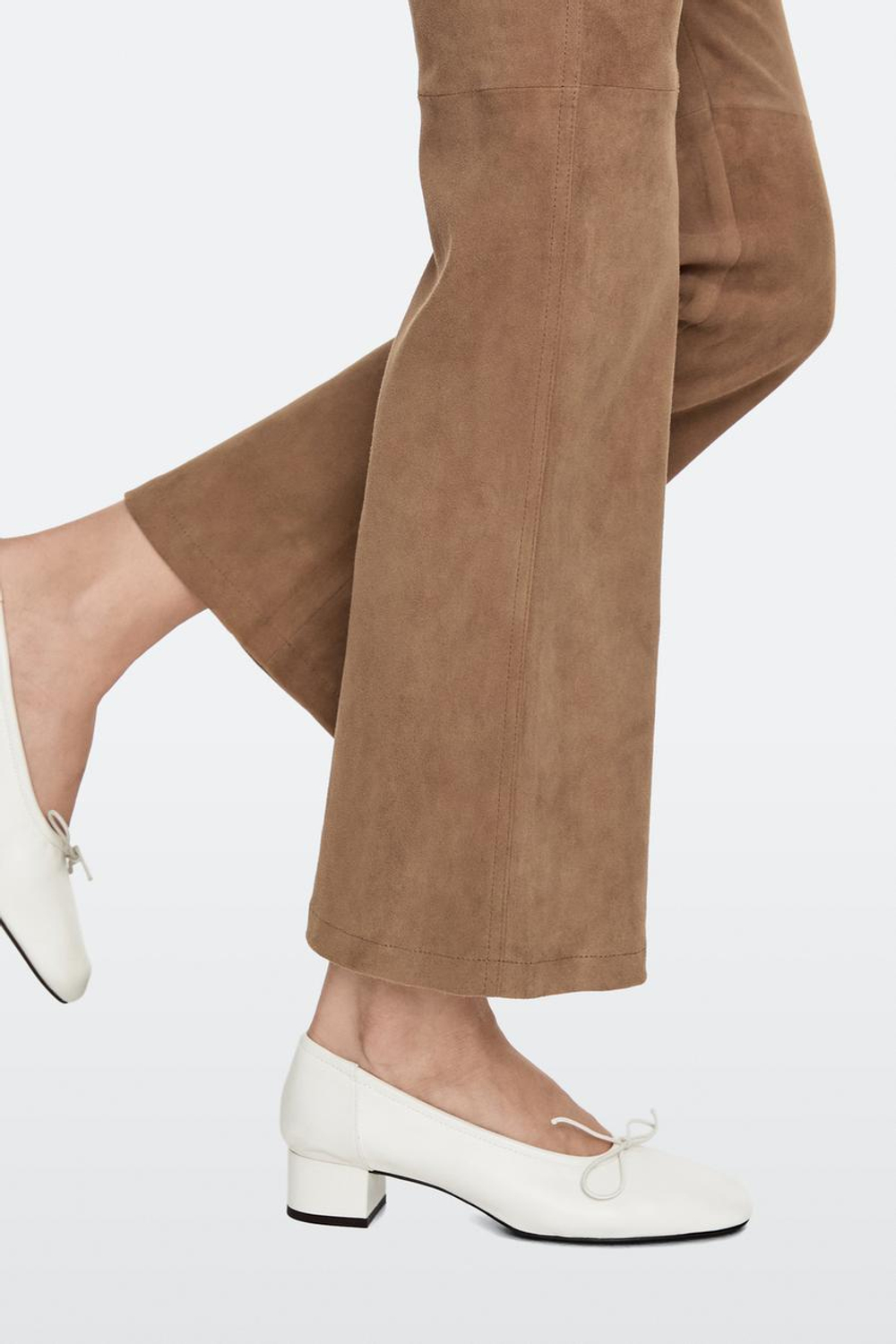 Massimo Dutti Балетки на высоком каблуке, белый