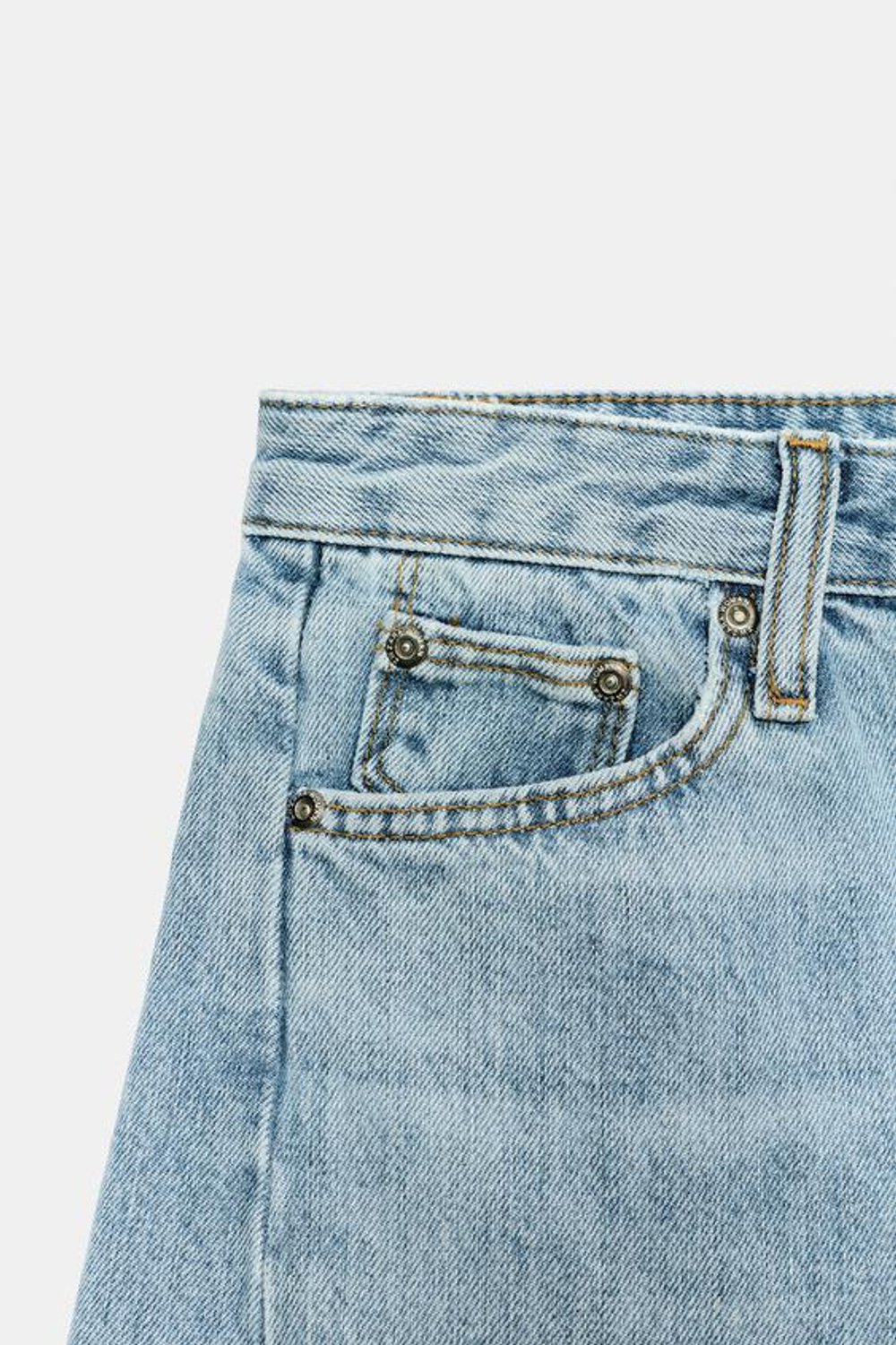 ZARA ДЖИНСЫ ZW COLLECTION ANKLE RELAXED СО СРЕДНЕЙ ПОСАДКОЙ, ГОЛУБОЙ