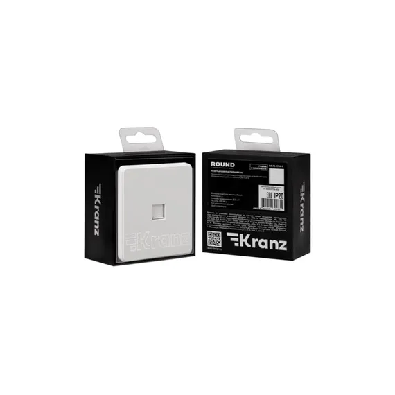 Розетка ROUND компьютерная RJ45 кат6 с/у перламутр KRANZ
