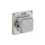 Переключатель двухклавишный с подсветкой, KANT, ванильный марципан