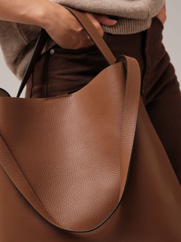 Кожаная сумка шоппер DBR 30948 темный орех