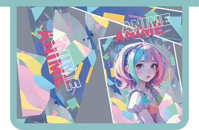 Папка д/тетрадей А4 пластиковая, молния сверху с дизайном "Анимемания 2025" (Пчёлка)