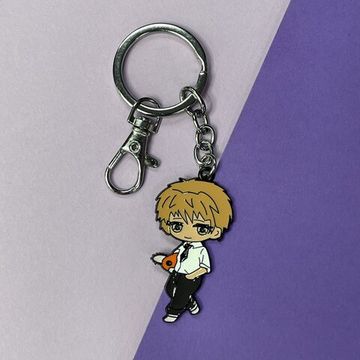 Брелок металлический Денджи и Почита спокойствие Человек-бензопила Chainsaw man