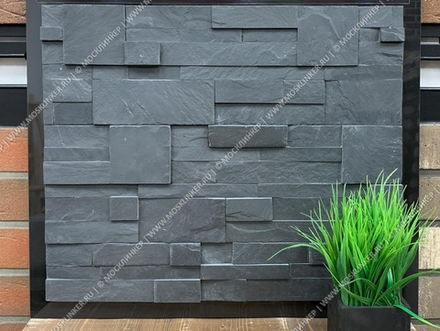 Натуральный камень Сланец черный Pharaon 180x350x10-20 Модерн
