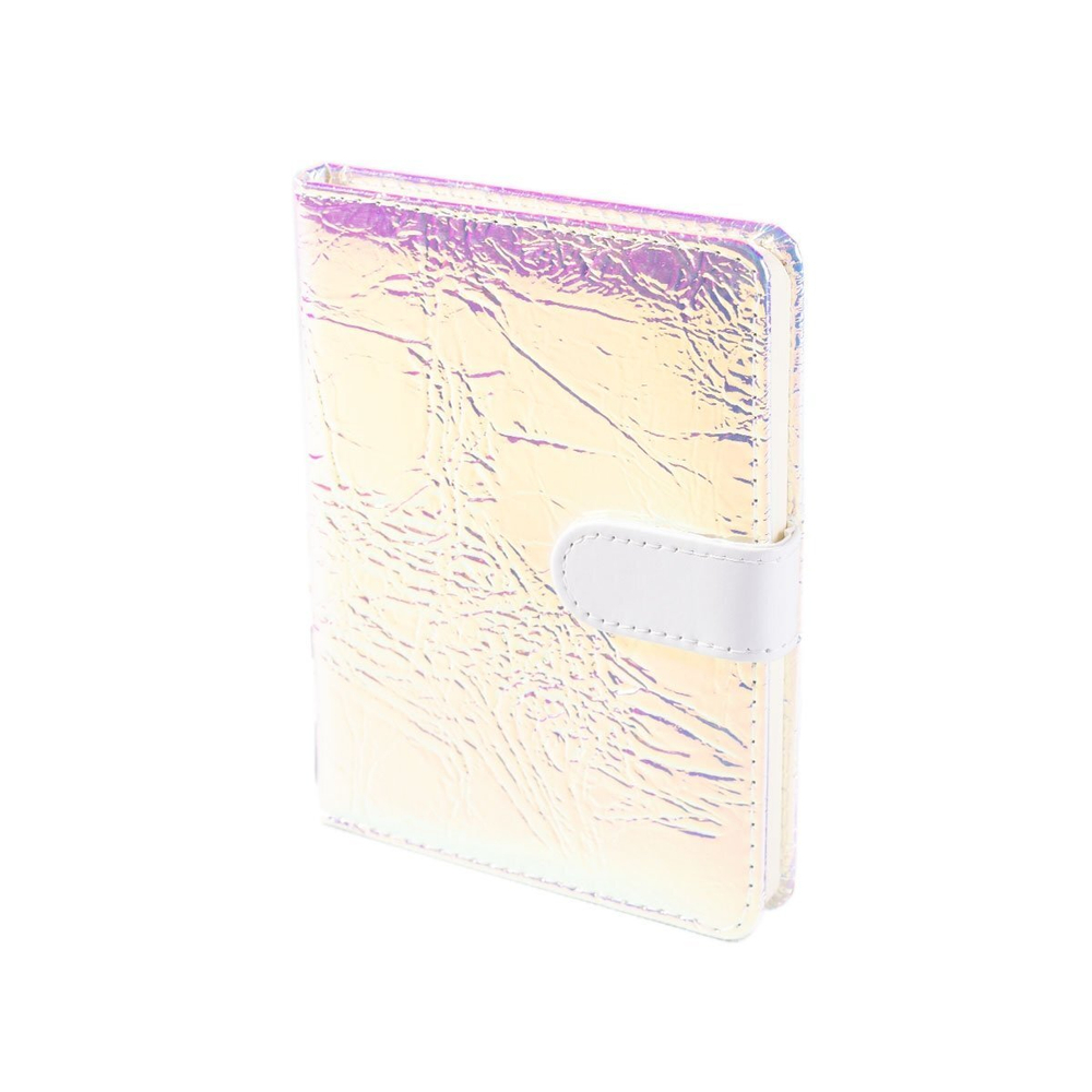 Ежедневник недатированный, 10,5 х 14,8 см, 7БЦ, Alingar, ПВХ, клапан на магните, 80 л, клетка, "Снежный блеск".