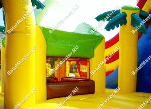 Большой надувной батут "Говорящая акула" 15*14*8 м