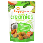 Happy Family Organics, Happy Baby, крем, снеки из сублимированных овощей, фруктов и кокосового молока, яблоко, шпинат, горох и киви, 28 г (1 унция)
