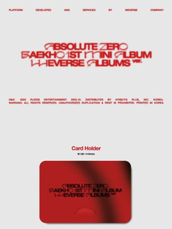 Альбом BAEKHO - Absolute Zero 1st Mini Album WVS Albums Version
