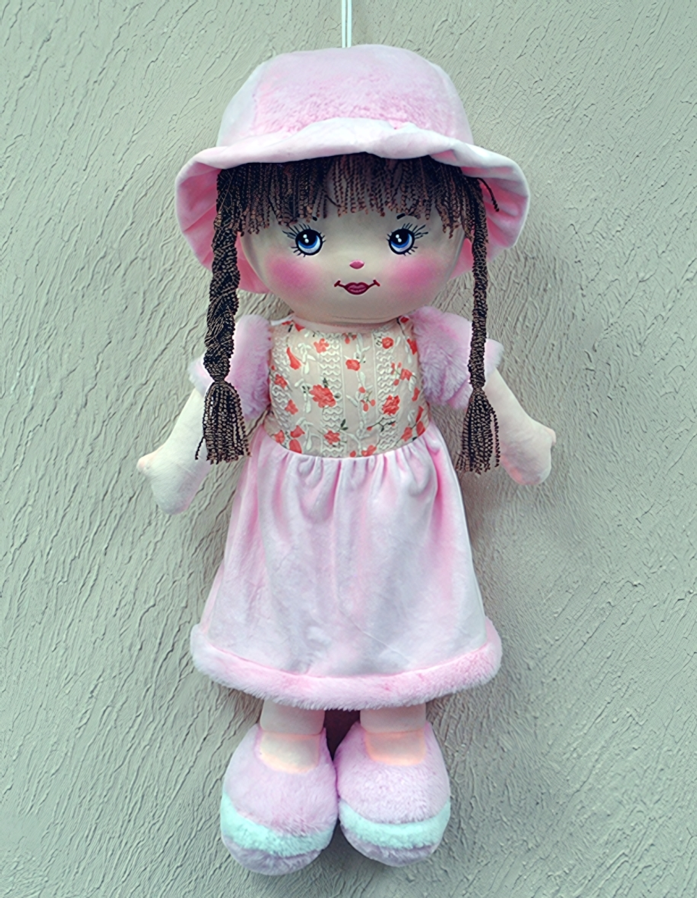 Кукла в платье с меховыми рукавами № 1 23x62x17см. (Hand)