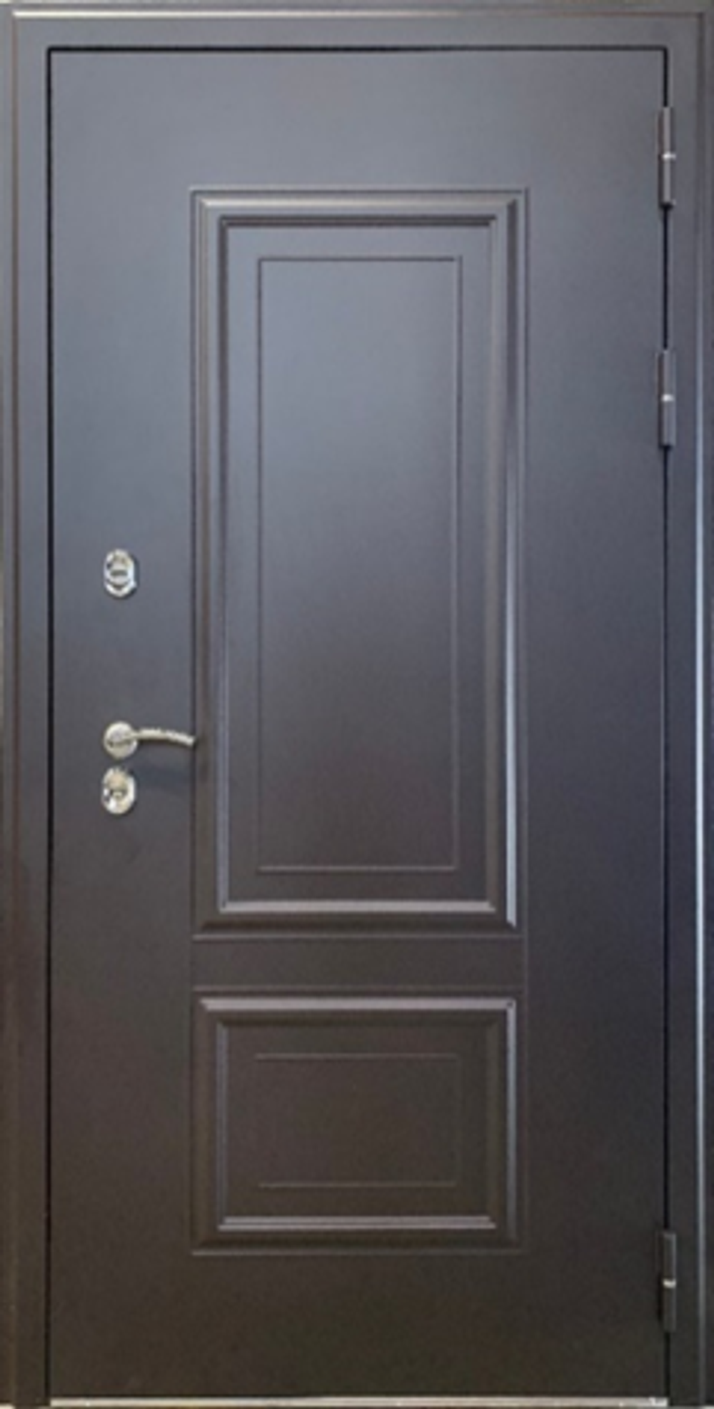 Входная дверь Термо Штамп-2 Муар Коричневый: Размер 2050/860-960, открывание ПРАВОЕ