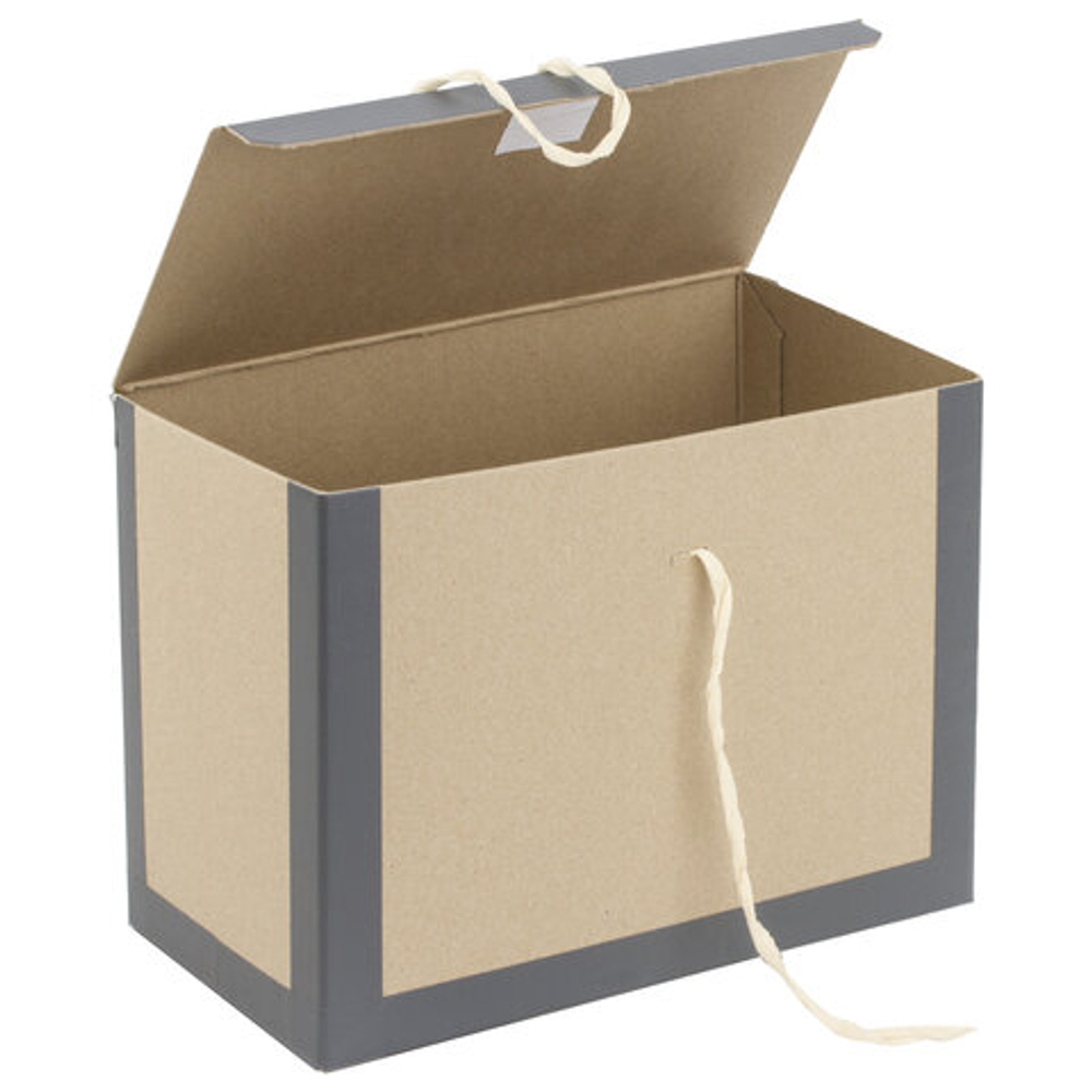 Короб архивный 180х240х330 мм, переплетный картон/бумвинил, завязки, до 1700 л.