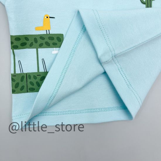 Футболка хлопковая "Веселое сафари" голубая вода