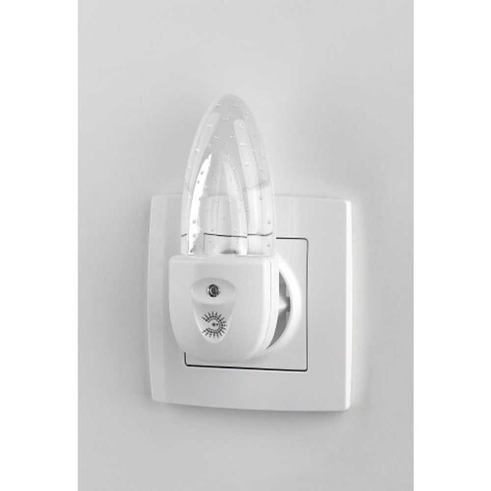 Ночник - светильник светодиодный ЭРА NN-619-LS-W в розетку с датчиком освещенности белый