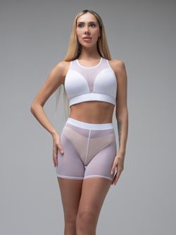 Shadow Midi Biker Shorts, White