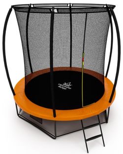 Батут Триумф Норд Премиальный 244 см двухцветный серый/оранжевый с лестницей