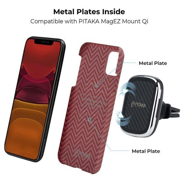 Чехол Pitaka MagEZ Case для Apple iPhone 11 (Red/Orange Herringbone)