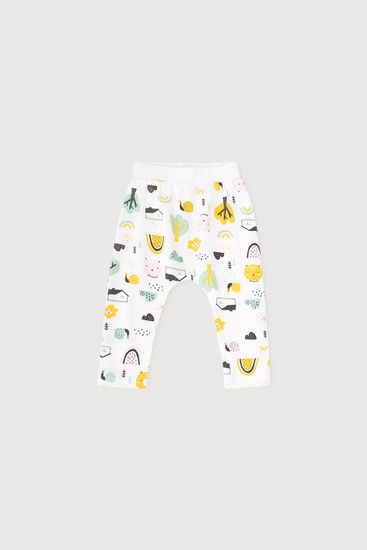 Штанишки хлопковые "Домик в лесу" молочные