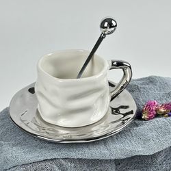 Lenardi 164-031 Чашка 210мл с блюдцем и ложкой в под.уп.(х24)Фарфор