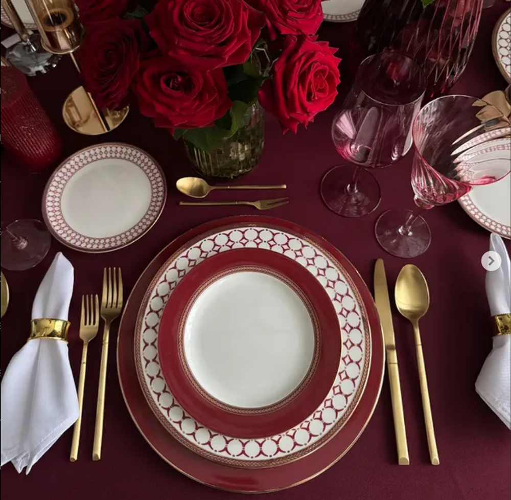 Тарелка для горячих блюд 25.5см First Lady Королевская Бургундия