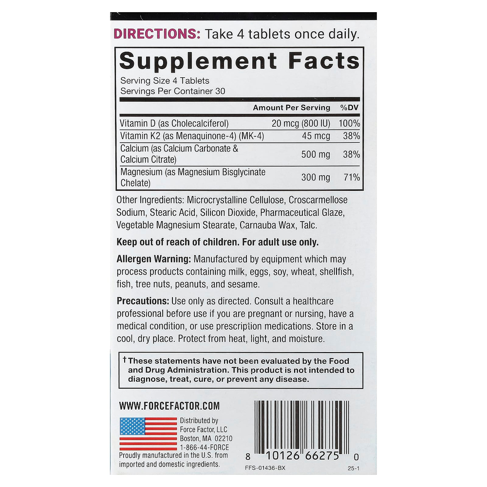 Force Factor, Ultimate Magnesium®, глицинат магния, 120 таблеток
