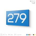 Номер на дверь 279, табличка на дверь для офиса, квартиры, кабинета, аудитории, склада, голубая 120х70 мм, Айдентика Технолоджи