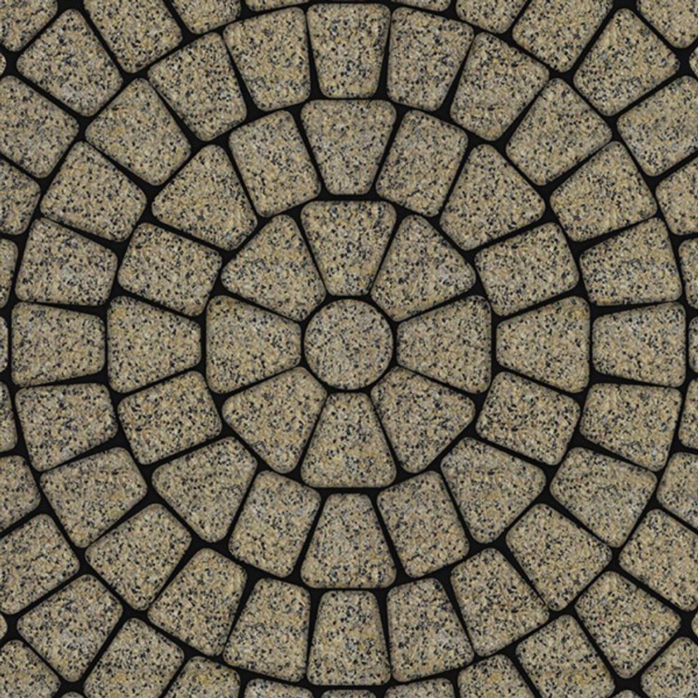 Тротуарная плитка КЛАССИКО (круг) - Гранит+ Желтый с черным, комплект из 3 видов плит