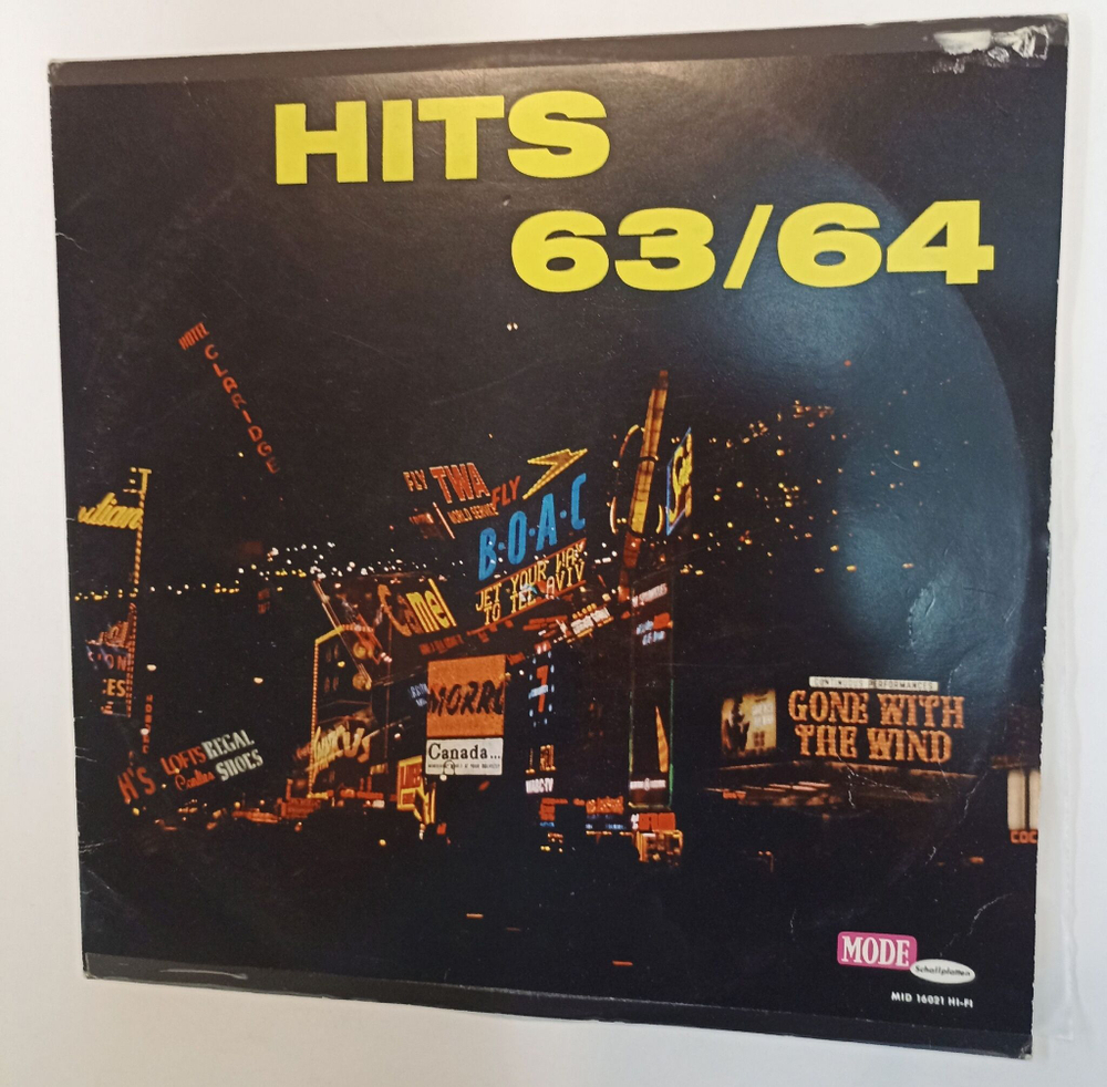 Винтажная виниловая пластинка LP Сборник Hits 63/64 (Germany 1969)