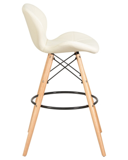 Стул барный DOBRIN BUTTERFLY BAR, ножки светлый бук, цвет кремовый