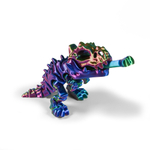 Динозавр с косточкой шипастый, игрушка-антистресс, 9 см., 3D печать, красно-сине-зеленый