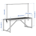 Стол с декоративной стойкой - IKEA NÄMMARÖ/HELGEÖ/NAMMARO/HELGEO ИКЕА, 75х200х75 см, коричневый