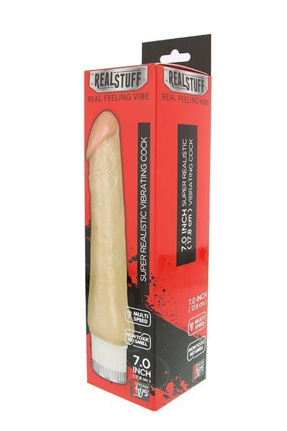 Реалистичный мультискоростной вибратор REALSTUFF 7INCH VIBRATOR - 17,8 см. (Цвет: телесный)