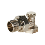 Клапан запорно-балансировочный угловой ROMMER - 3/4" (ВР/НР-американка, PN10, Tmax 110°C)