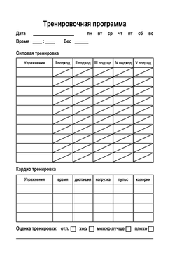 Дневник тренировок 2.0