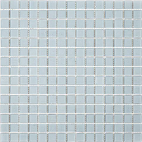 TSA17 Мозаика для хаммам одноцветная чип 20 стекло Alma Mono Color голубой глянцевый